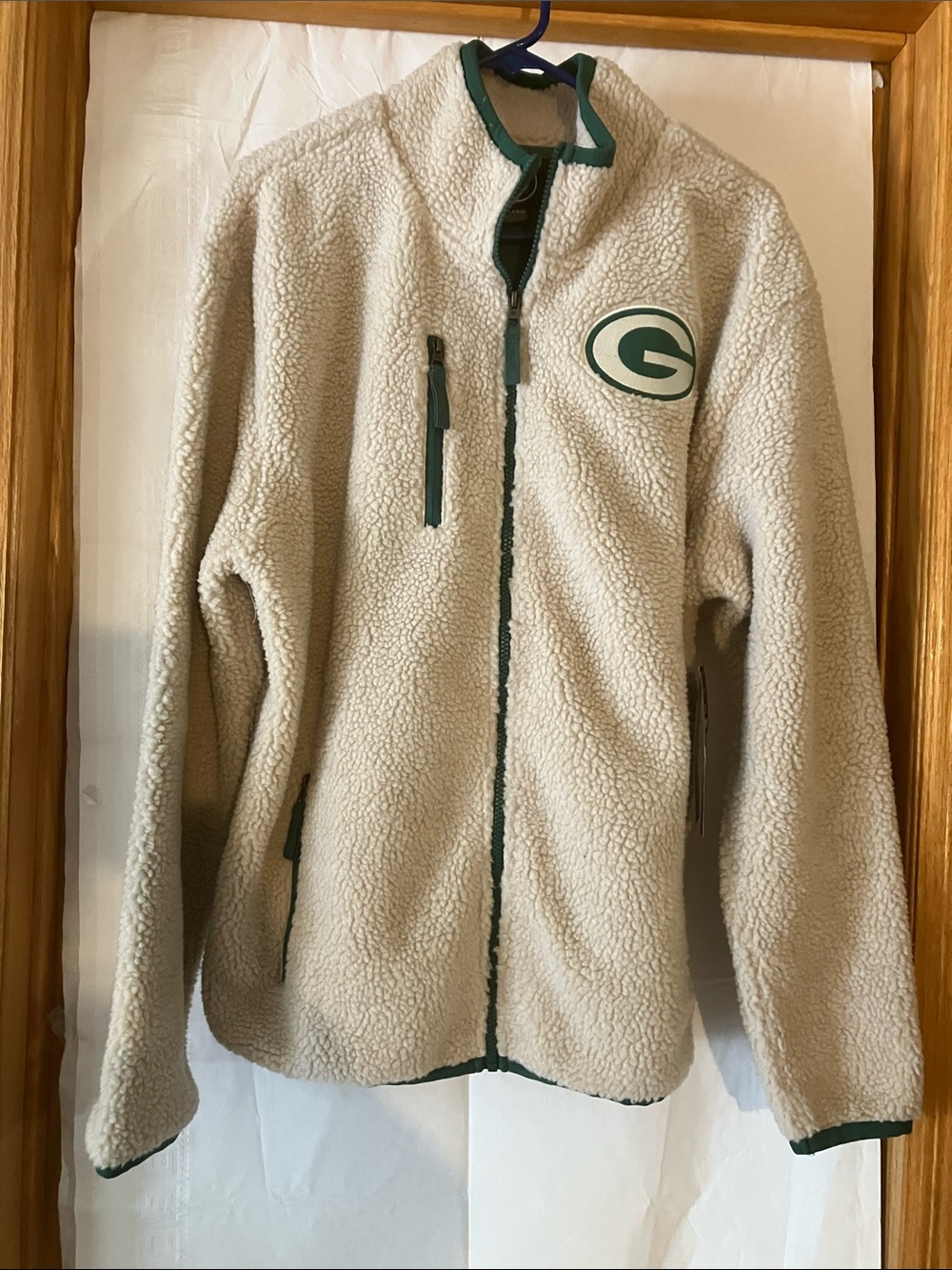 47 Brand Green Bay Packers Men’s L Full Zip Sherpa NWT Official NFL Jacket